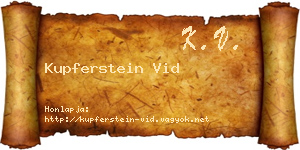 Kupferstein Vid névjegykártya